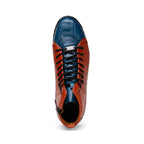 Genuine Crocodile Shoes By Marco Di Milano Hermond Blue Jeans/Honey