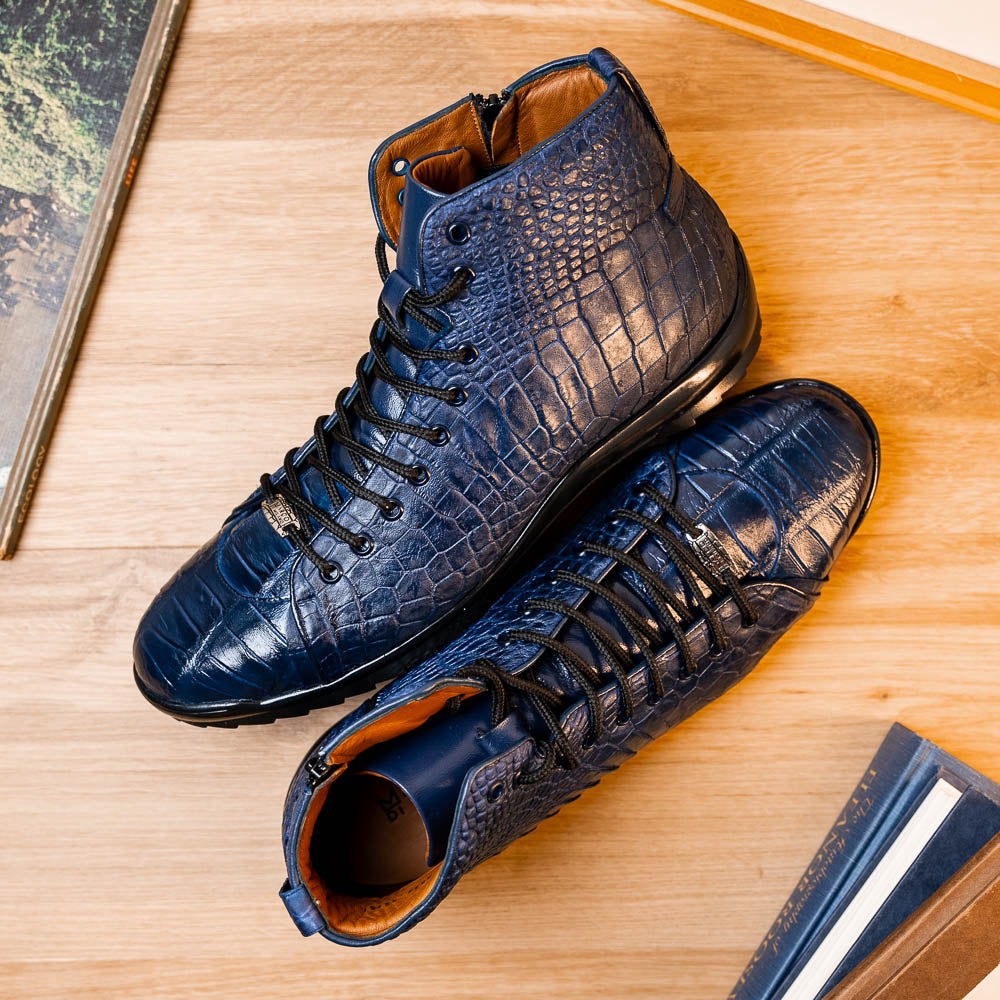 Genuine Crocodile Shoes by Marco Di Milano Hermond Navy