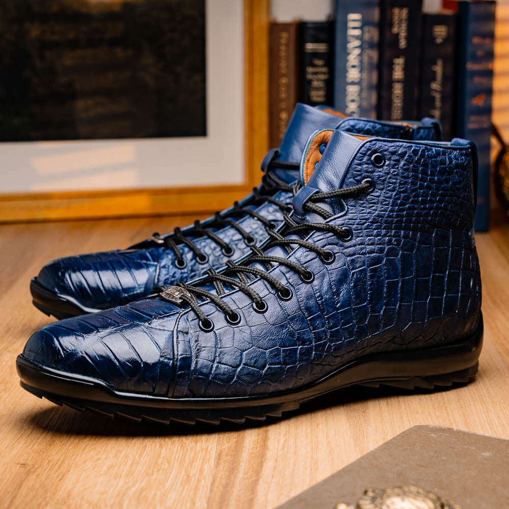 Genuine Crocodile Shoes by Marco Di Milano Hermond Navy