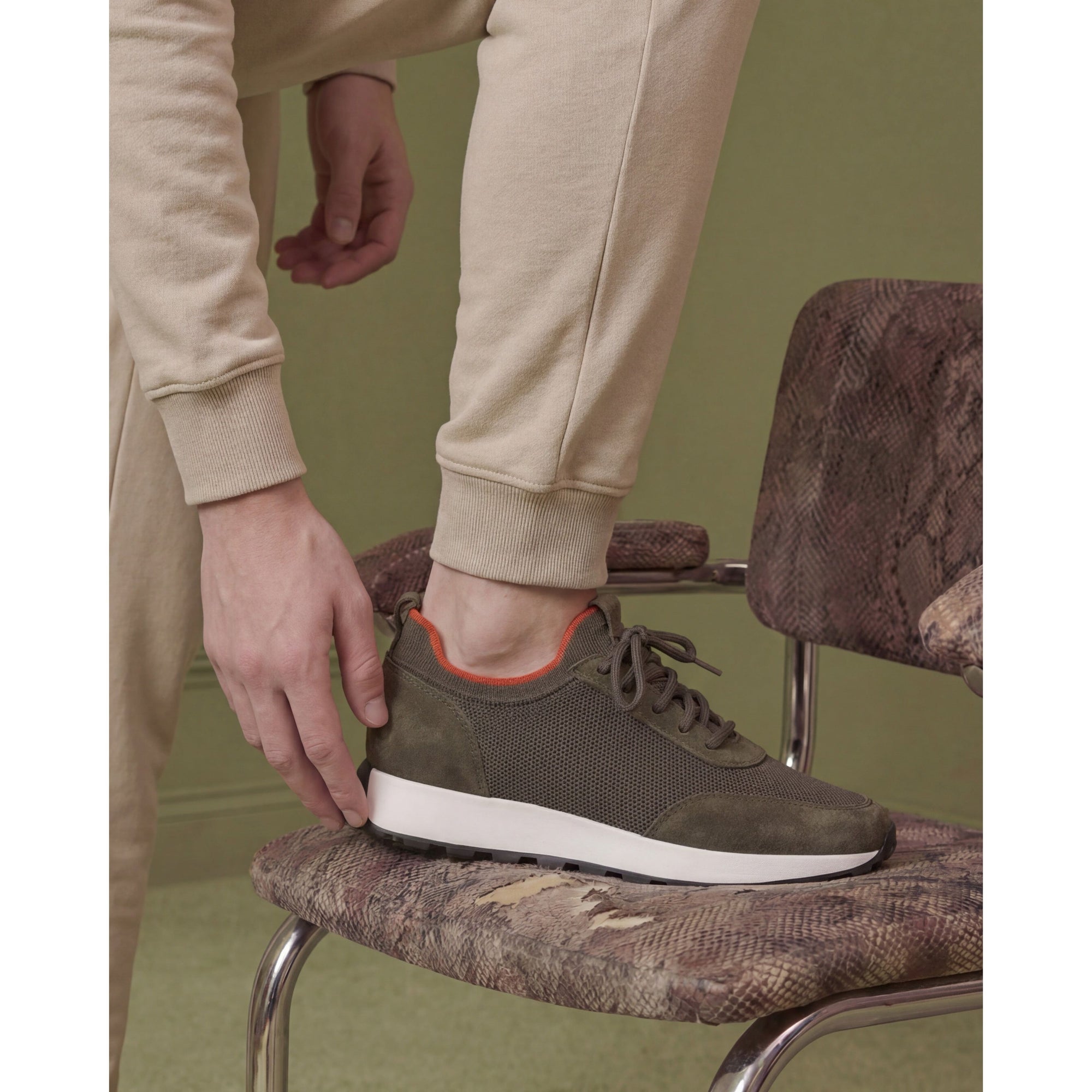 Vinci The Berlin Green Suede Leather Men Sneaker