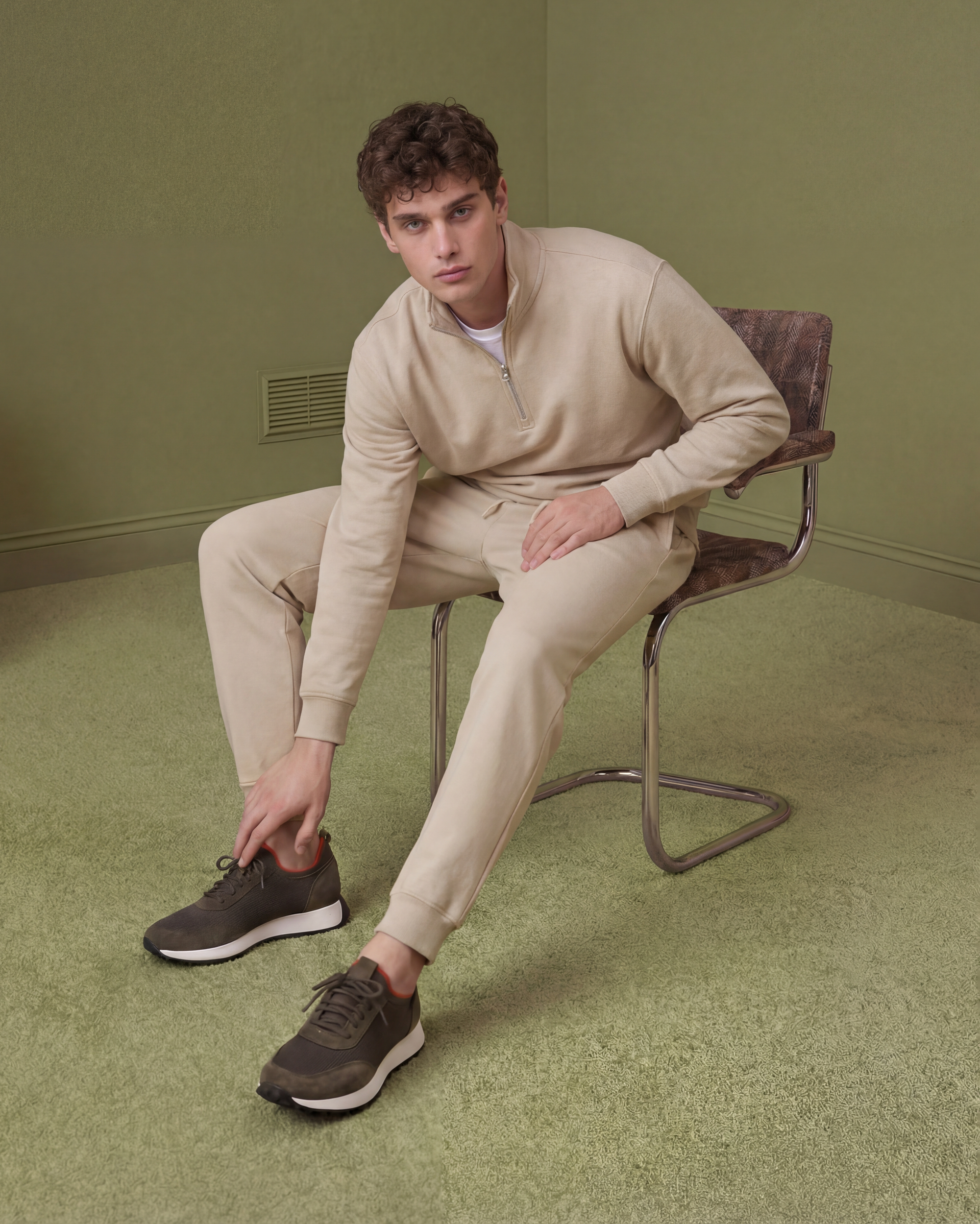 Vinci The Berlin Green Suede Leather Men Sneaker