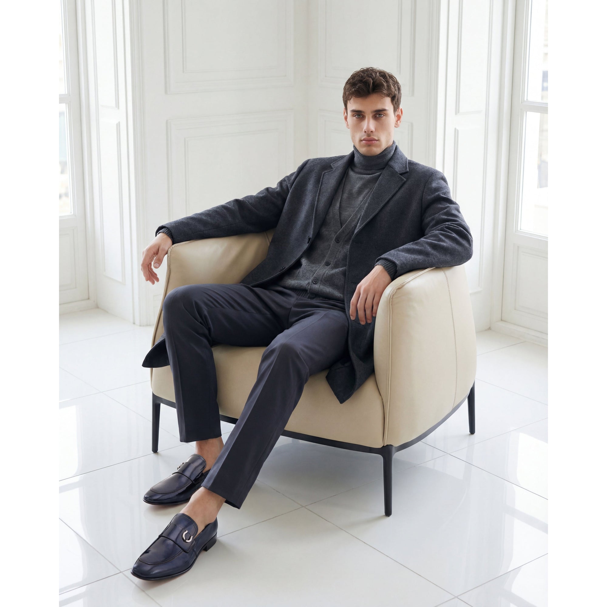 The Blackwell Navy Patent Bit Loafer Men Shoe