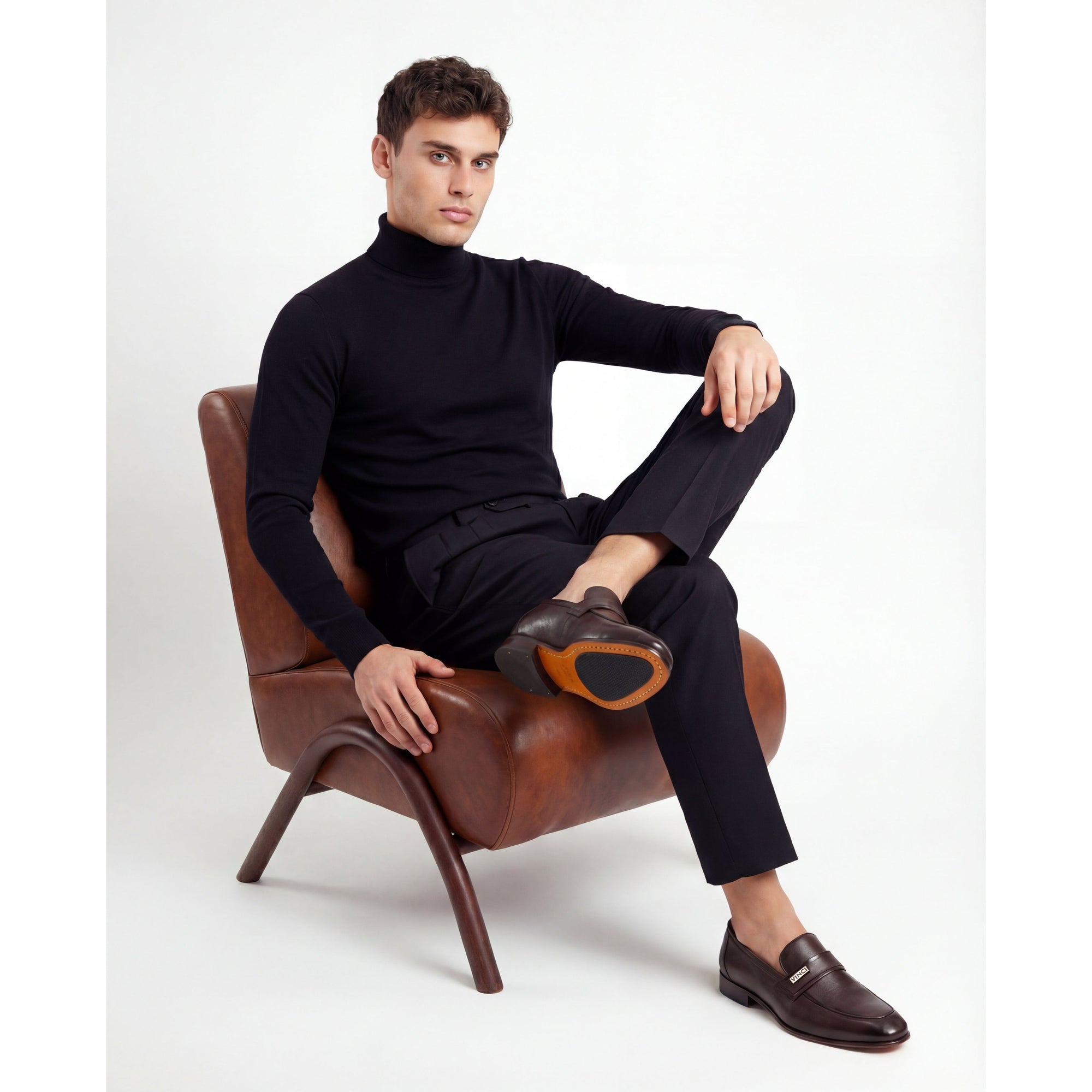 The Ashford Brown  Baby Buffalo Leather Loafer Men Shoe