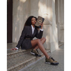 The Aurelia Black Gold Woven Leather Women Sneaker
