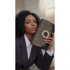 The Aurelia Black Gold Woven Leather Women Sneaker
