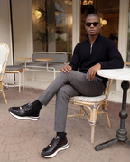 Vinci The Veneto Black Leather Men Sneaker