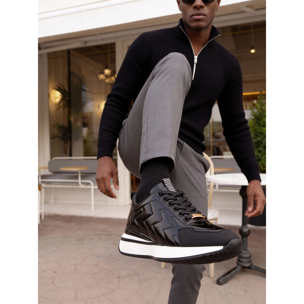Vinci The Veneto Black Leather Men Sneaker