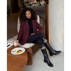 Vinci The Bellina Black Leather Women’s Knee-High Women Boot