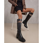 Vinci The Bellina Black Leather Women’s Knee-High Women Boot