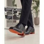The Draco Handmade Black Semi Brogue Oxford Men Shoe