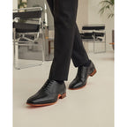 The Draco Handmade Black Semi Brogue Oxford Men Shoe