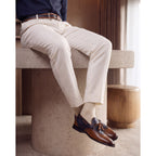 Vinci The Istanbul Tan & Navy Blue Leather Tassel Loafer Men Shoes