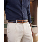 Vinci The Istanbul Tan & Navy Blue Leather Tassel Loafer Men Shoes