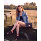 The Infanta Black Spike Leather Ankle Strap Women Sandal