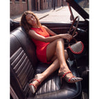 The Dosso Black Handwoven Leather Pointy Toe Women Sandal
