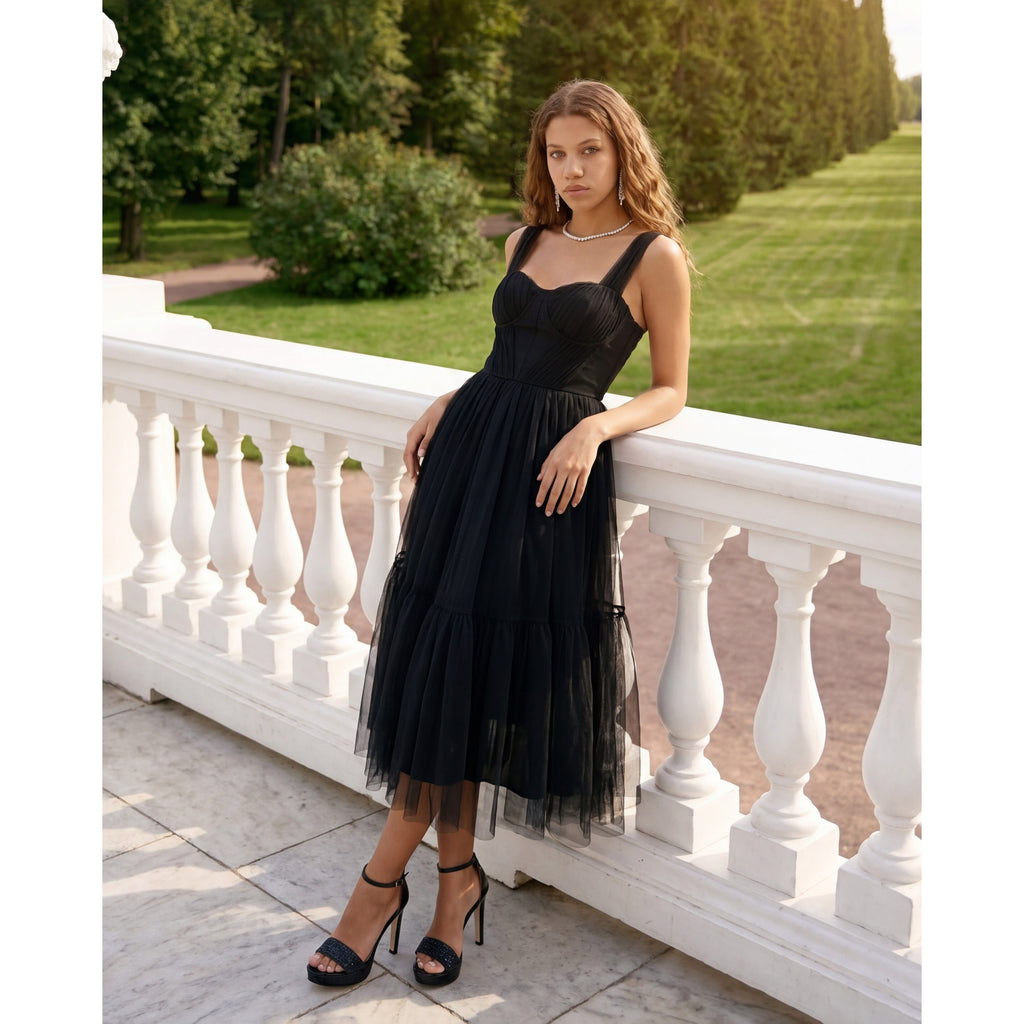 The Mars Platform Heel Black Leather Women's Sandal