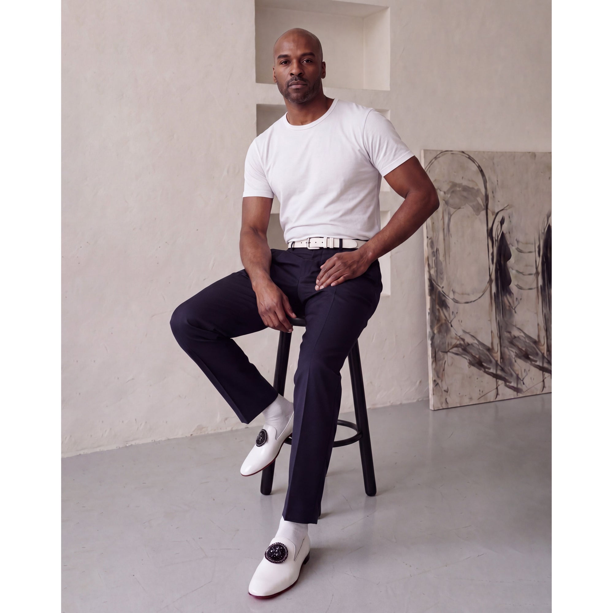 The Pombe White Patent Leather Dress Slip-on Loafer Men Shoe