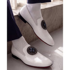 The Pombe White Patent Leather Dress Slip-on Loafer Men Shoe