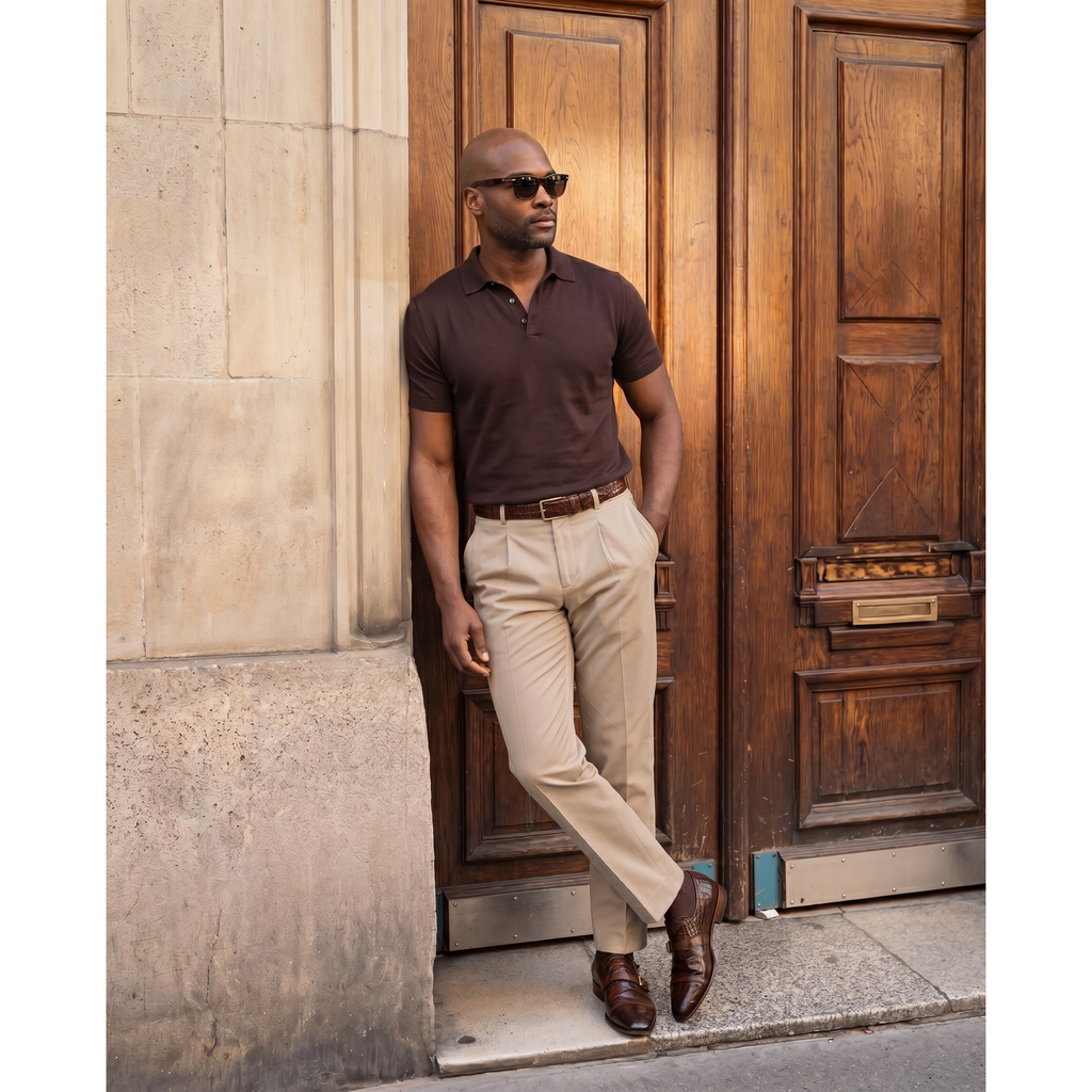 Vinci The Strat Single Monk Strap Cap Toe Brown Leather Handmade Men Shoes