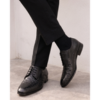 The Porto Alegre Black Leather Derby Men Shoe