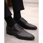 The Porto Alegre Black Leather Derby Men Shoe