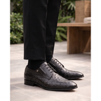 The Porto Alegre Black Leather Derby Men Shoe