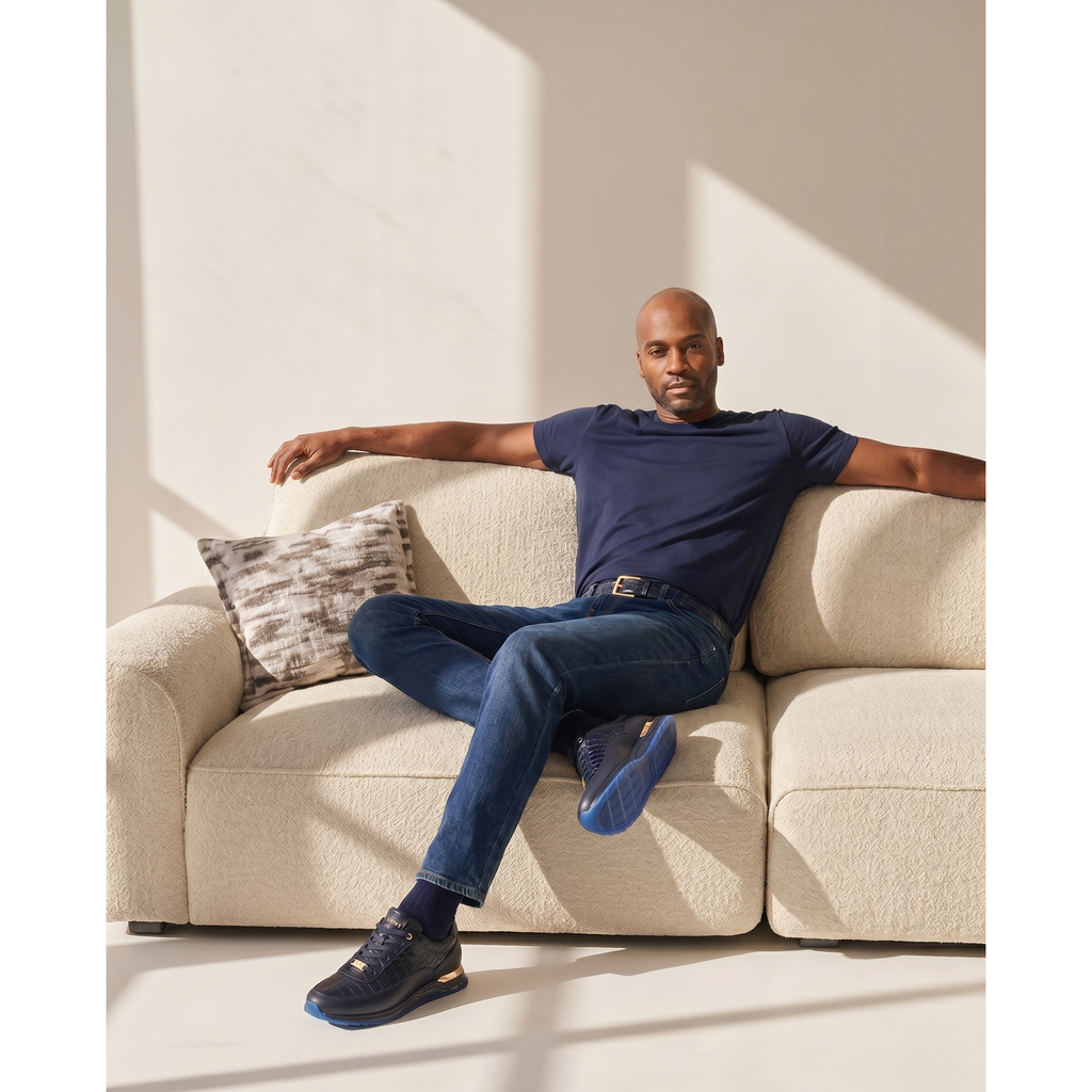 Vinci The Marseille Navy Blue Leather Men Sneaker