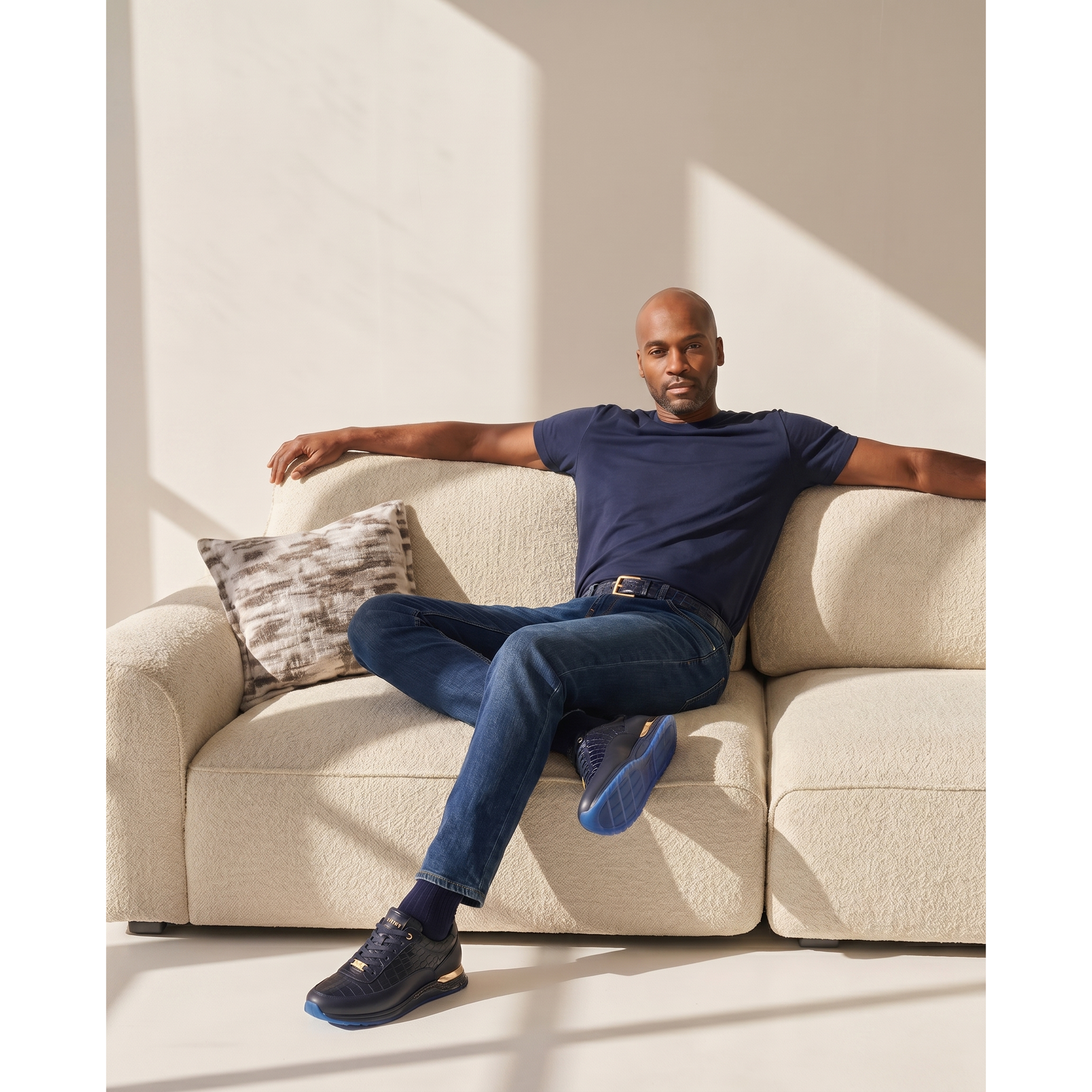 Vinci The Marseille Navy Blue Leather Men Sneaker