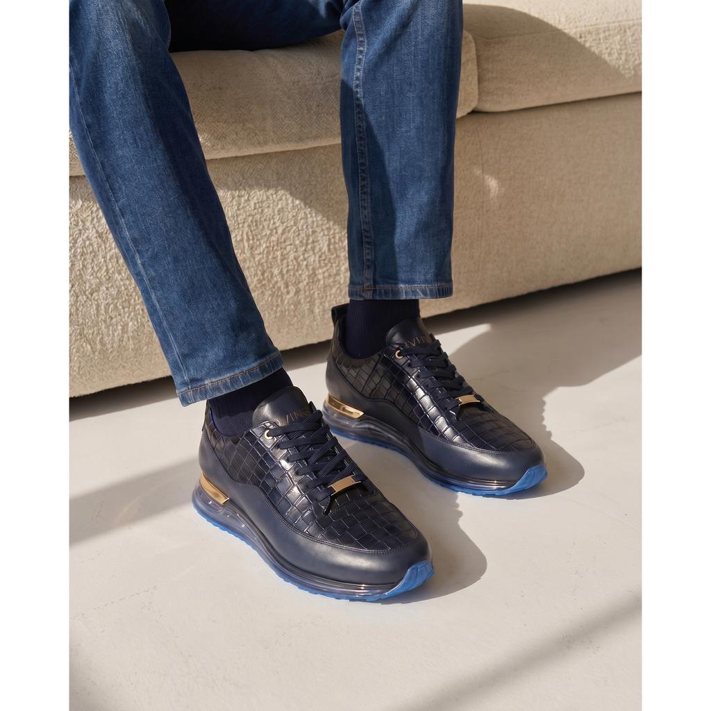 Vinci The Marseille Navy Blue Leather Men Sneaker