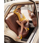 The Nejapa Block Heel Multicolor Leather Women Sandal