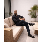 The Porto Alegre Black Leather Derby Men Shoe