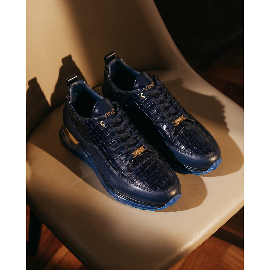 Vinci The Marseille Navy Blue Leather Men Sneaker