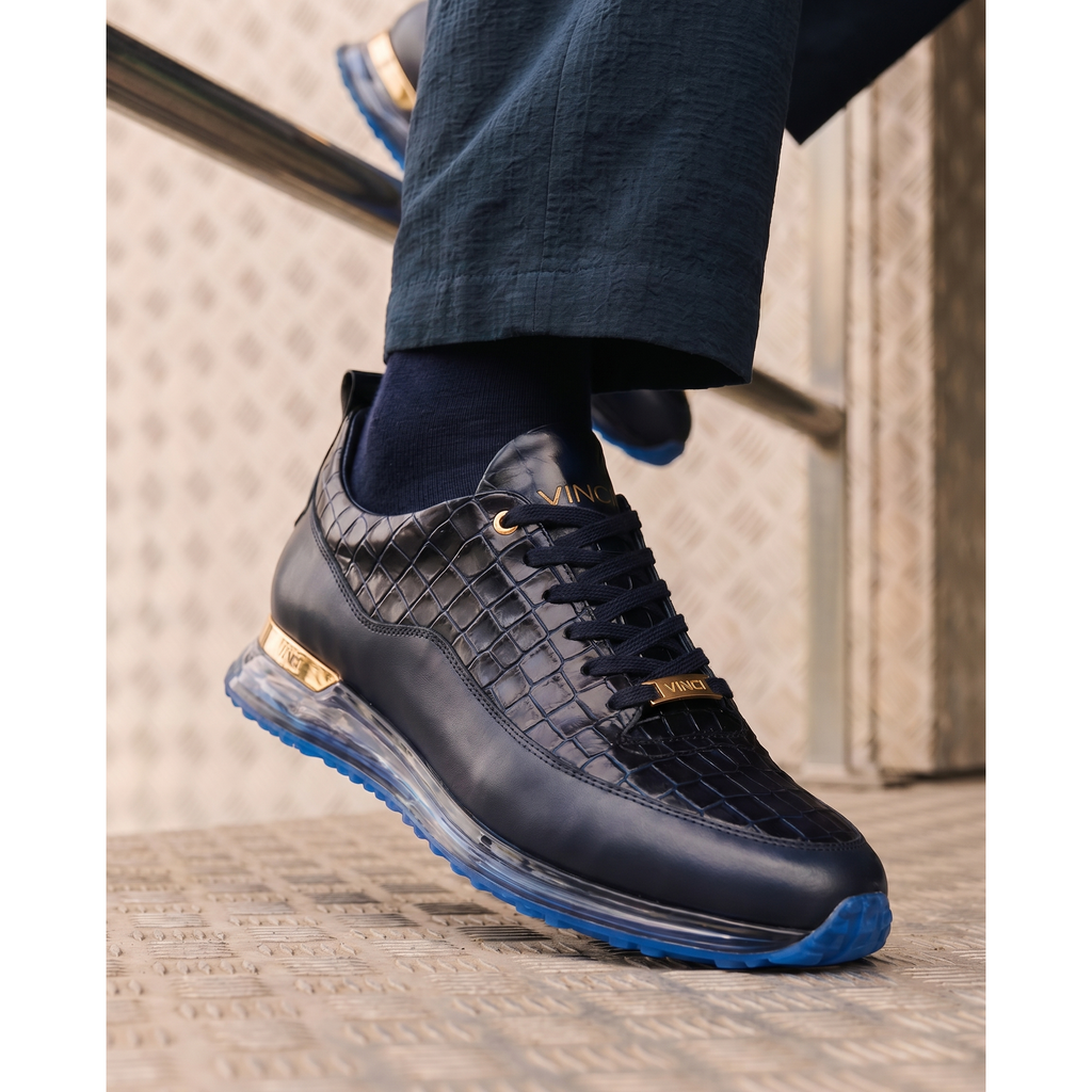 Vinci The Marseille Navy Blue Leather Men Sneaker
