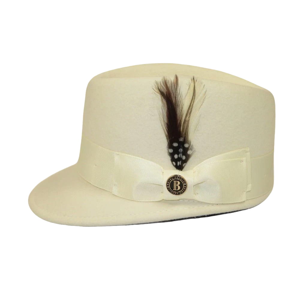 Men's LEGIONNAIRE Codet Cap Wool Felt Hat Telescope Crown LG101 Ivory