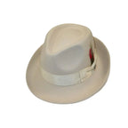 Men BENTLY HEADWEAR Hat Australian Wool Pinch Front Fedora Hudson HU429 Bone