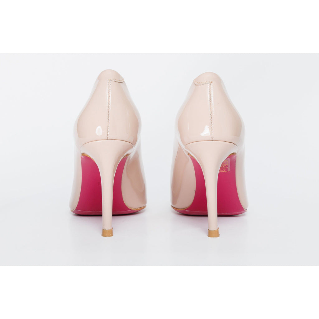 The Ege Cream Leather Pump Fuchsia Sole Women Shoe
