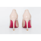 The Ege Cream Leather Pump Fuchsia Sole Women Shoe