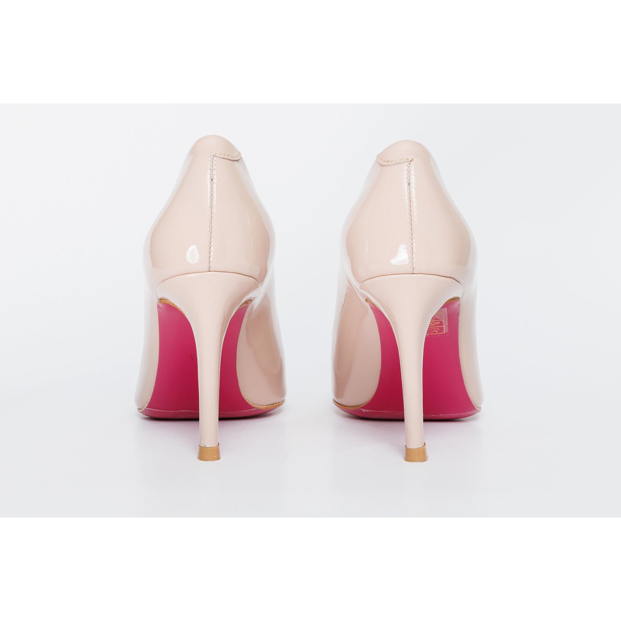 The Ege Cream Leather Pump Fuchsia Sole Women Shoe