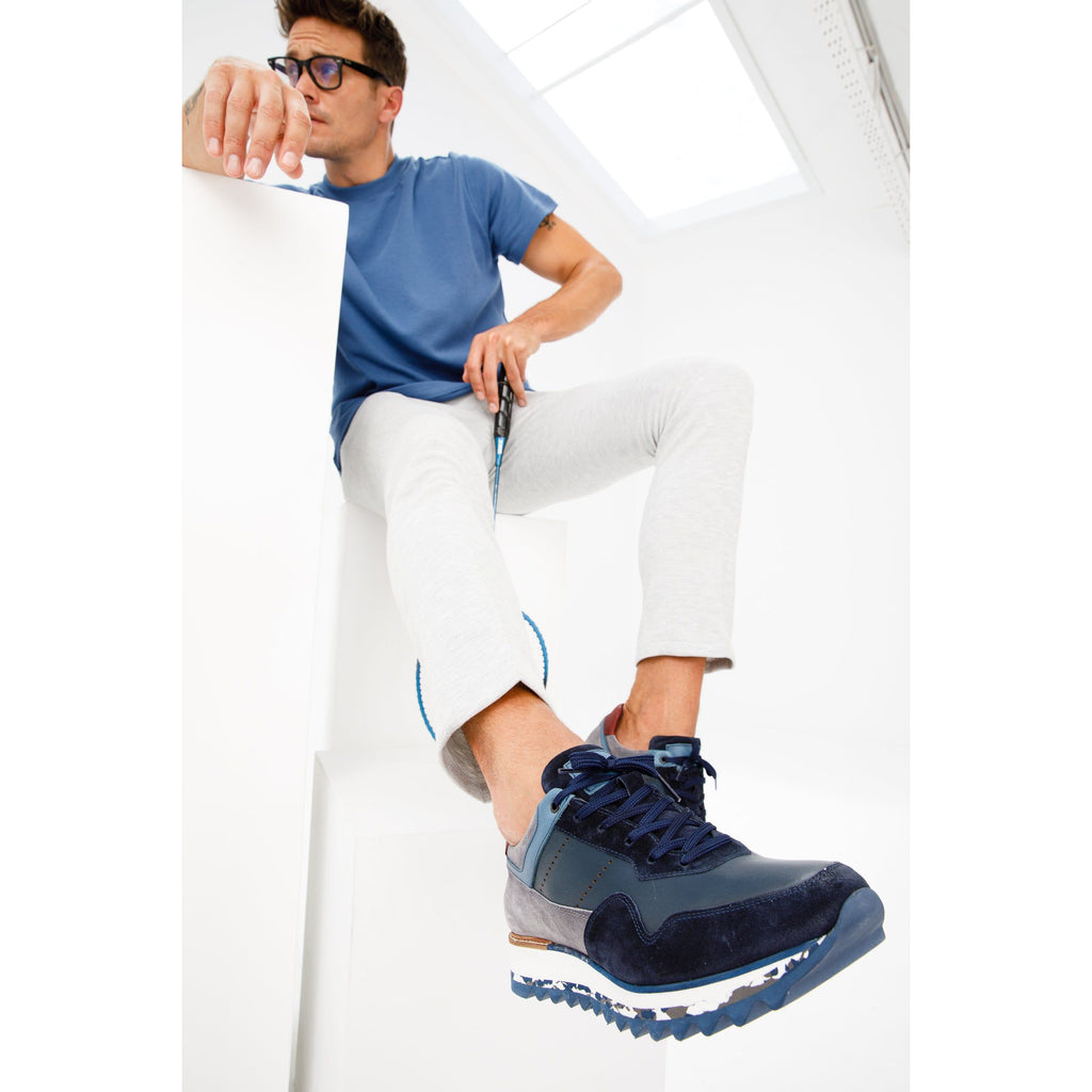 Vinci The Hoskova Navy Blue Leather Men Sneaker