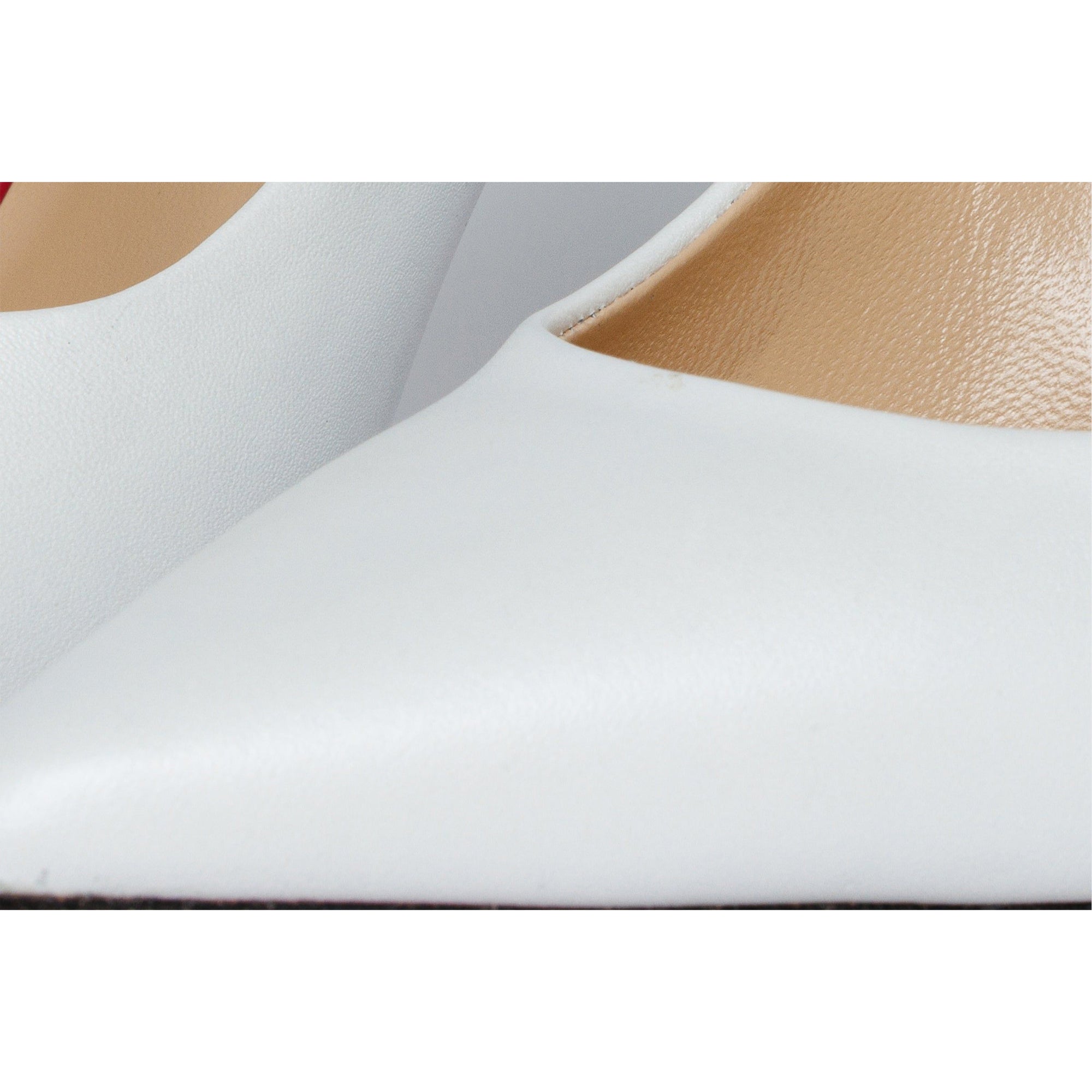 The Ege White Leather Pump Fuchsia Sole Women Shoe
