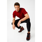The Houston Leather Burgundy Lace-Up Casual Men Boot with a Zipper