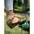 The Tonmawr Green Leather Sandal Final Sale!