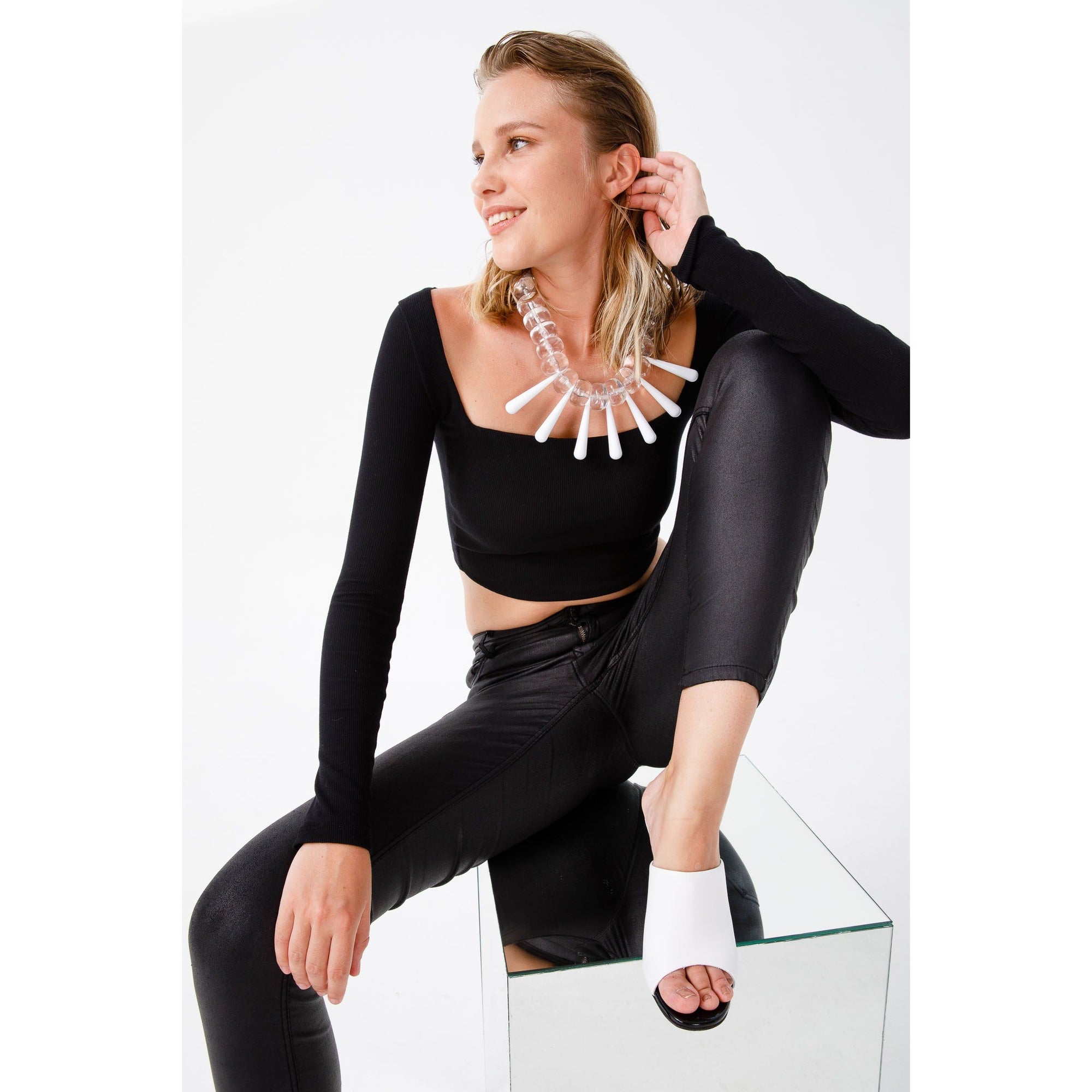 The Cymmer White Leather Women Sandal