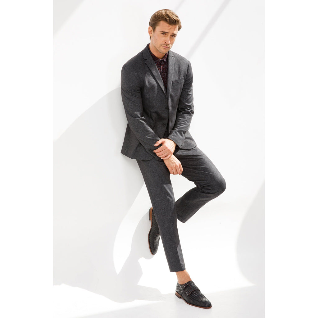 The Turan Black Woven Double Monk Strap Dress Men Shoe