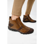 The Montreal Brown Leather Casual Zip-Up Ankle Men Boot