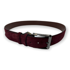 The Bari Burgundy Suede Leather Belt