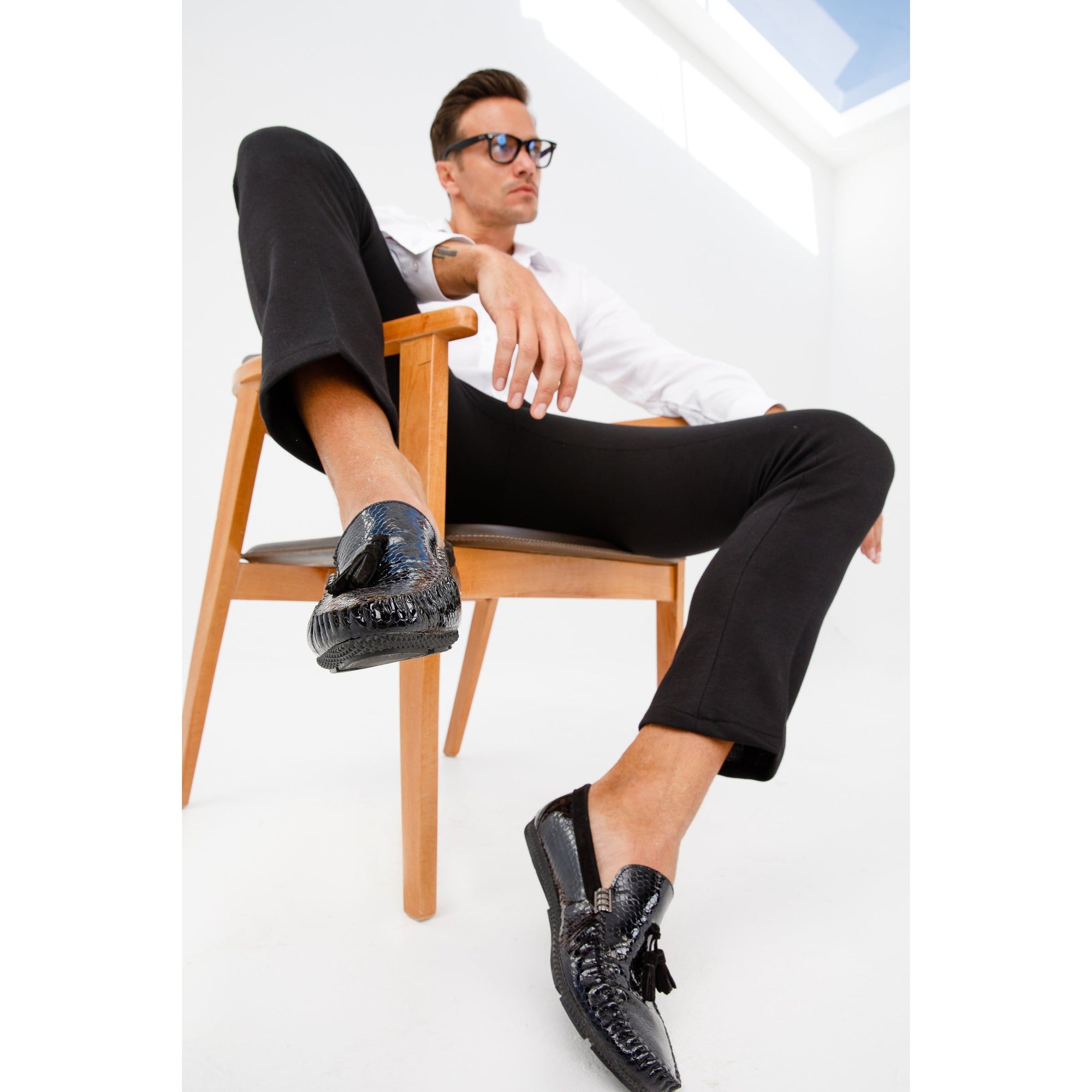 The Cordova Black Patent Leather Tassel Loafer Men Shoe  Final Sale!