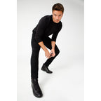 The Houston Leather Black Lace-Up Casual Men Boot with a Zipper