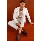The Turan Brown Woven Double Monk Strap Dress Men Shoe