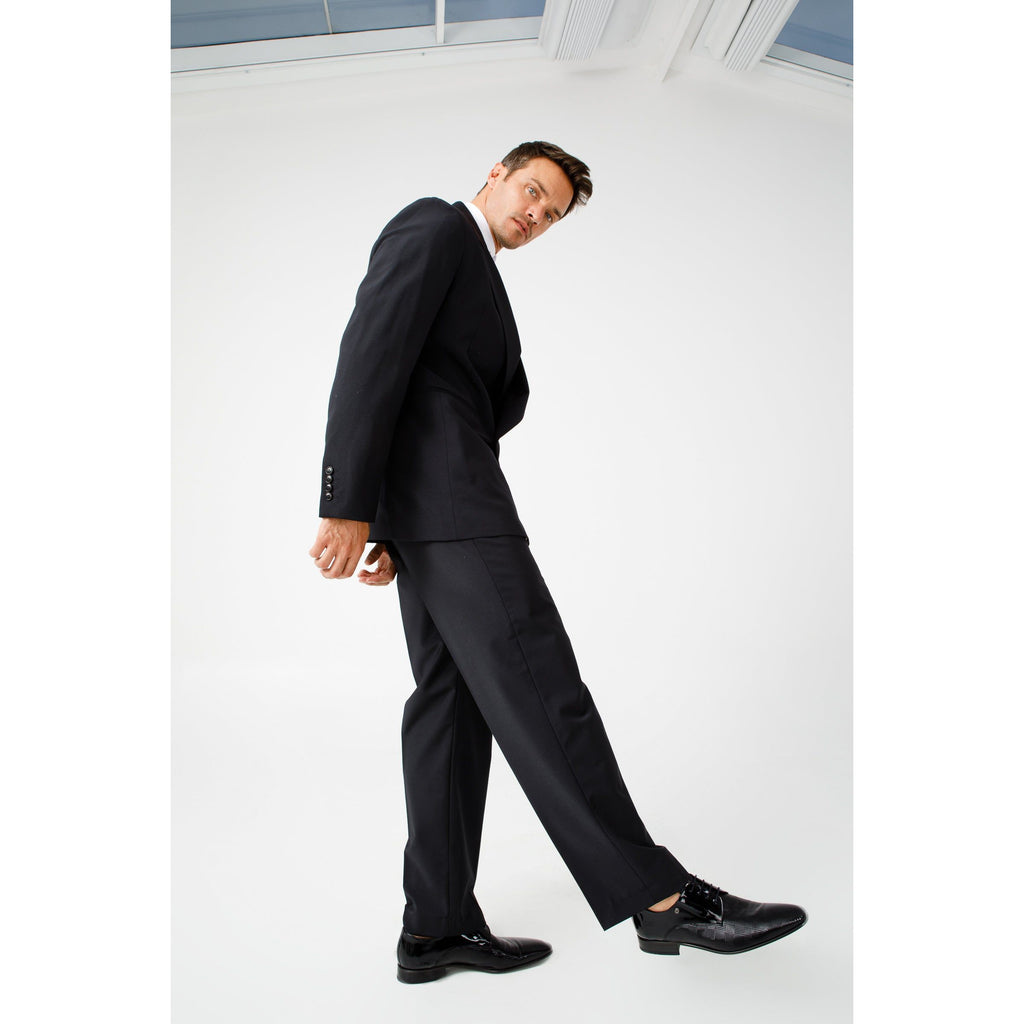 The San Severo Black Patent Leather Derby Men Shoe